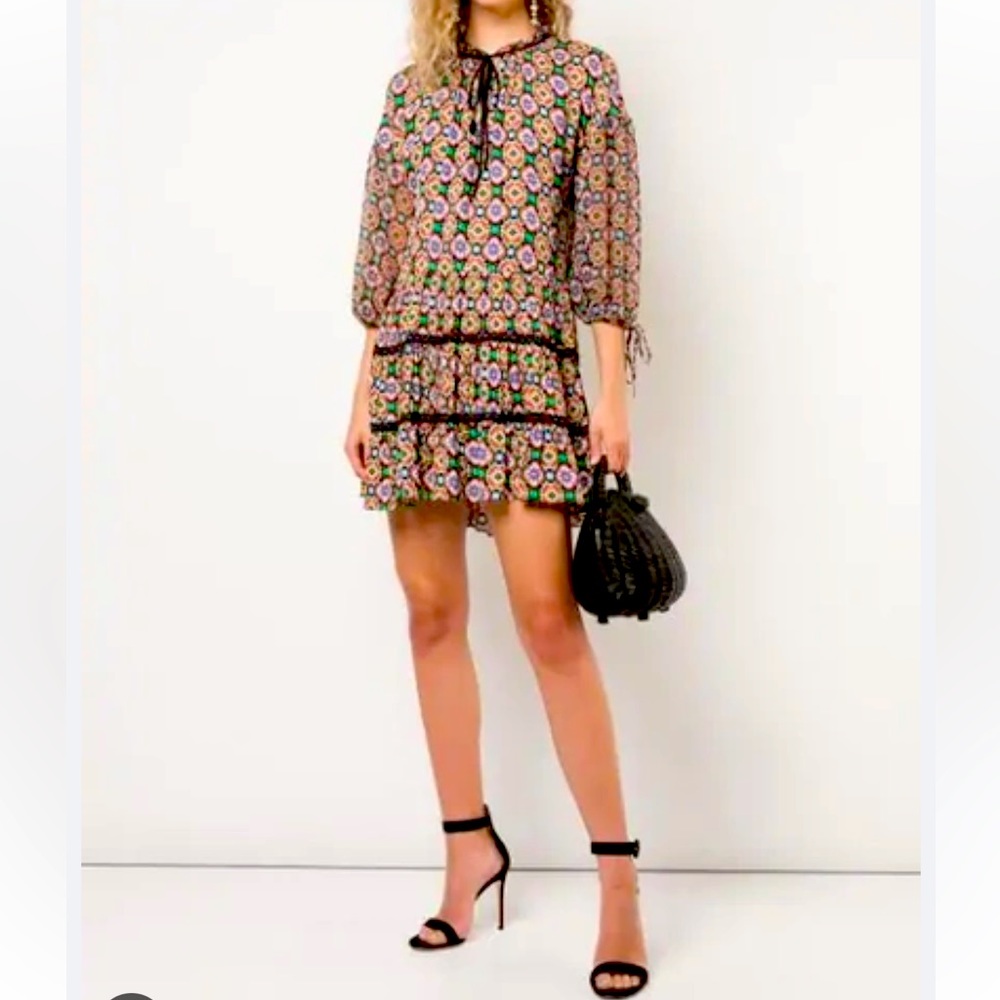 Alice + Olivia Arnette Tiered Tunic Dress Size M